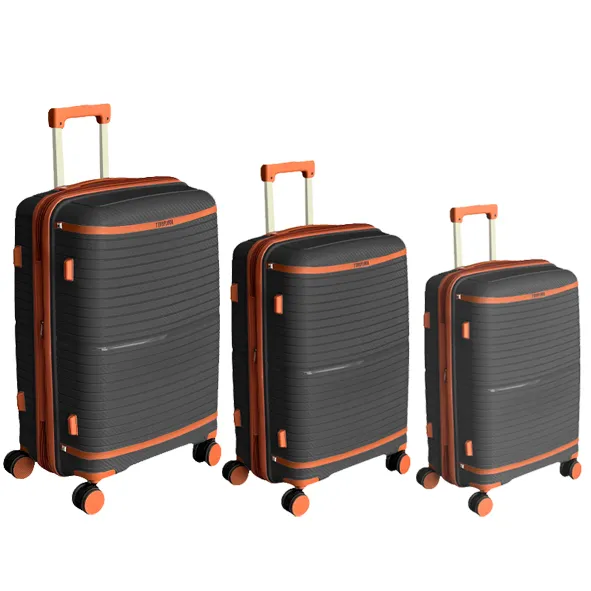 چمدان مشکی تیتان پلورا مدل TITANPLORA - TP6666 TRAVEL IN STYLE سری 4 عددی (کیف آرایشی هدیه)
