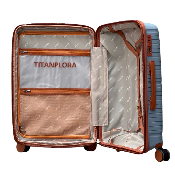 چمدان عالی تیتان پلورا مدل TITANPLORA - TP6666 TRAVEL IN STYLE سری 4 عددی (کیف آرایشی هدیه)