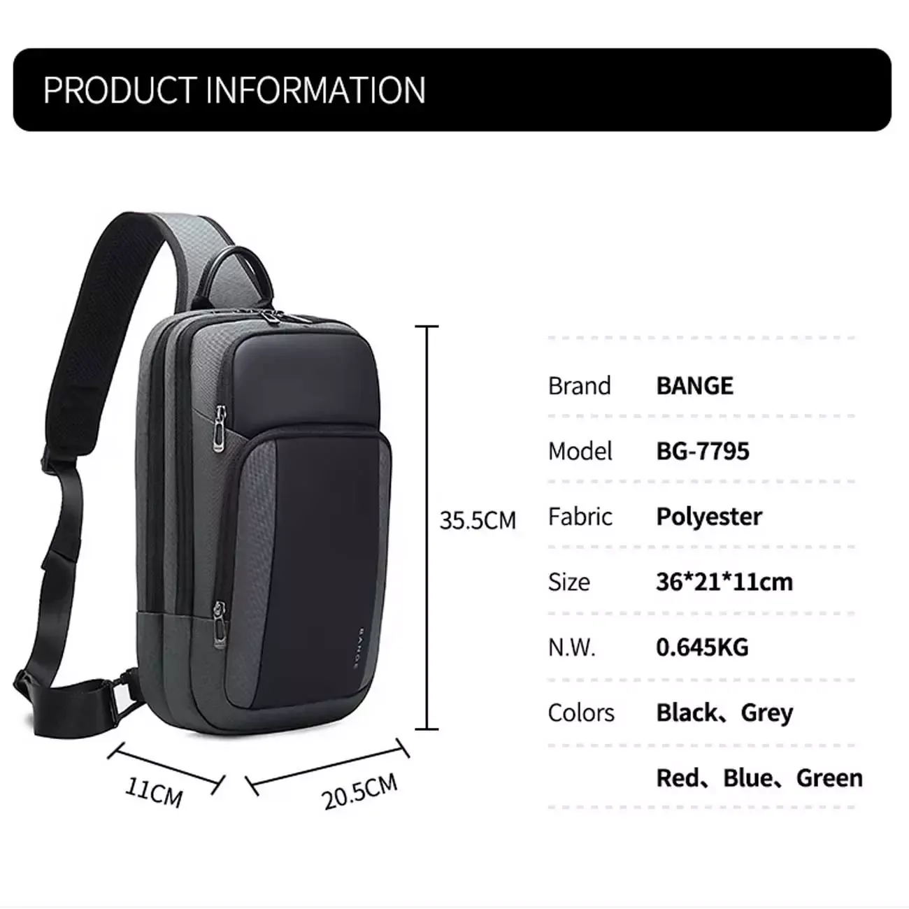 کیف بادی بگ بنج اورجینال BANGE BG7795