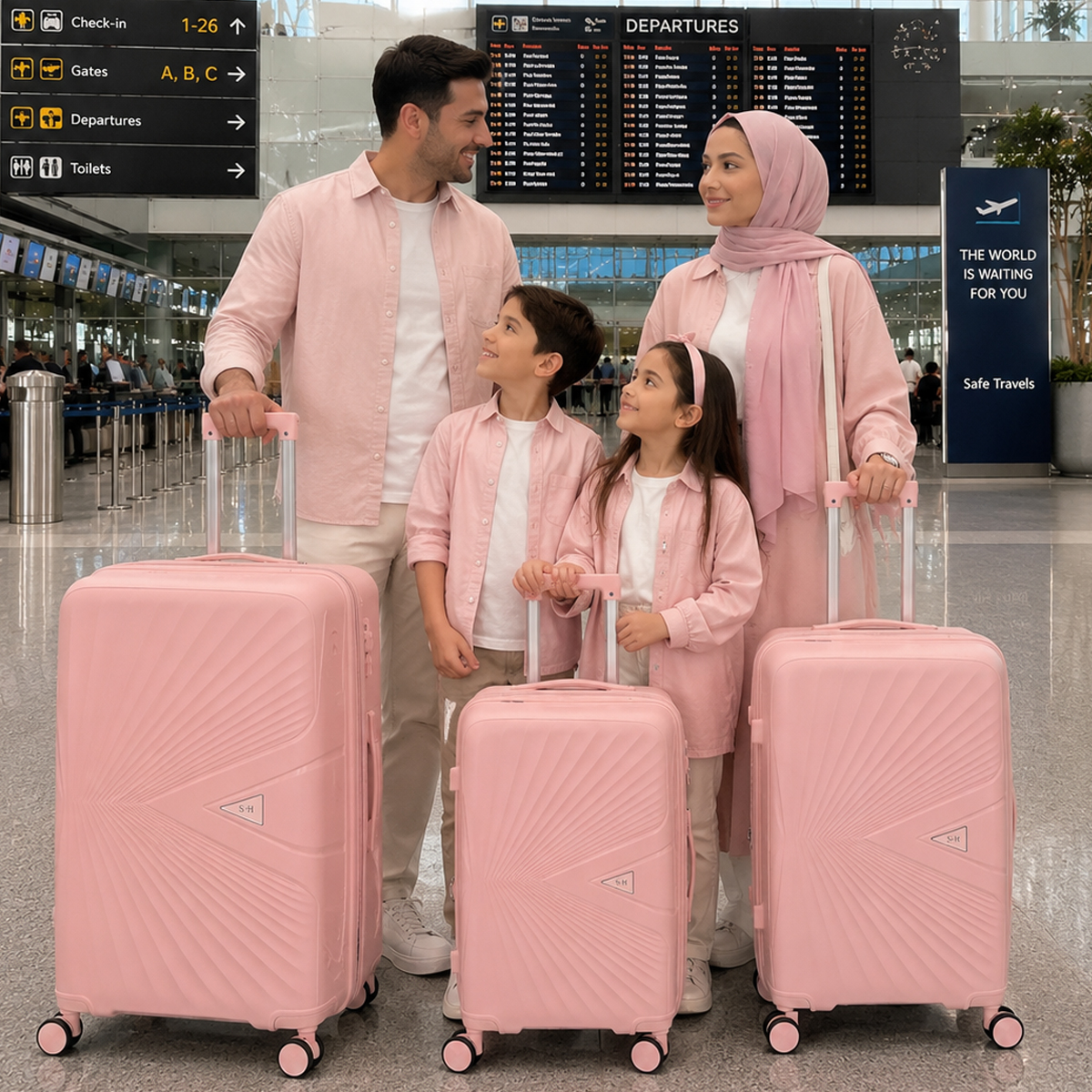 بهترین مدل چمدان برای سفر های خانوادگی مدل فشن مدل FASHION - FSN6969 سری 4 عددی (کیف آرایشی هدیه)