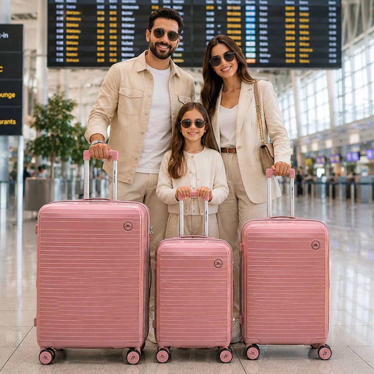 مجموعه چمدان مونزا مدل MONZA - MNZ7070SERIES سری 4 عددی (کیف آرایشی هدیه)