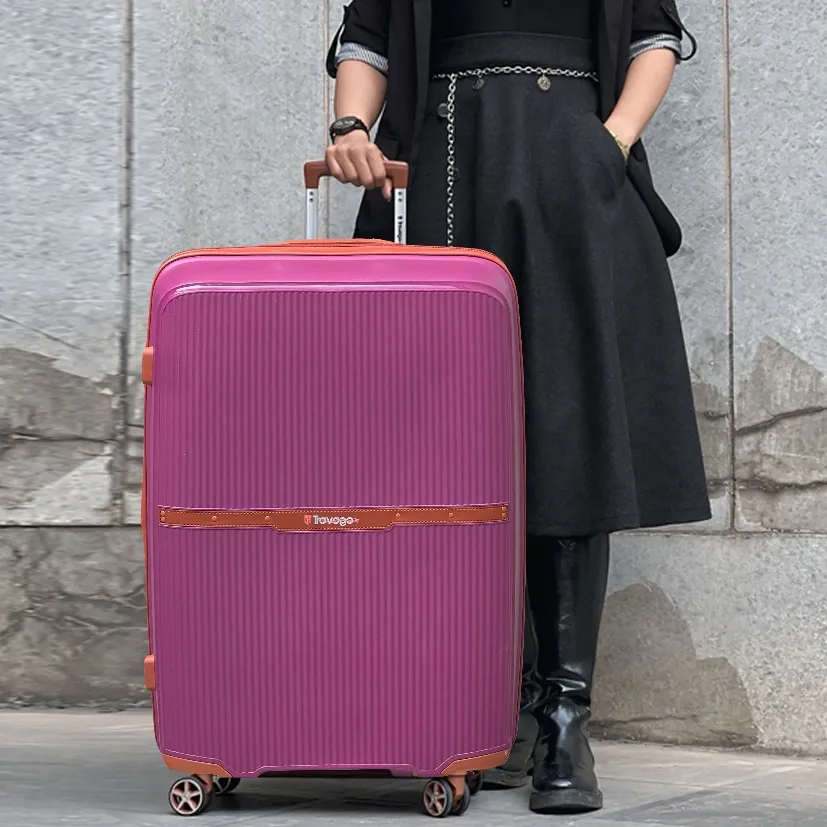 خرید چمدان نشکن تراولگو مدل TRAVEL GO - TV7575 TRIP TIME SERIES سری 4 عددی ( به همراه چمدان آرایشی هدیه )