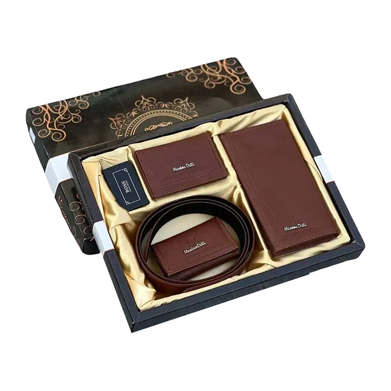 ست پنج تکه کیف پول کمربند و جاکارتی وجاکلیدی مردانه چرمی massimo dutti